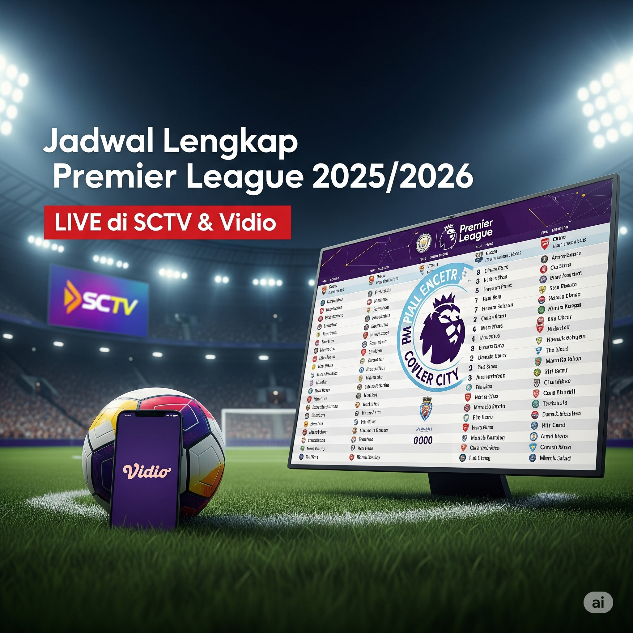 Jadwal Lengkap Premier League 2025/2026 Live di SCTV dan Vidio